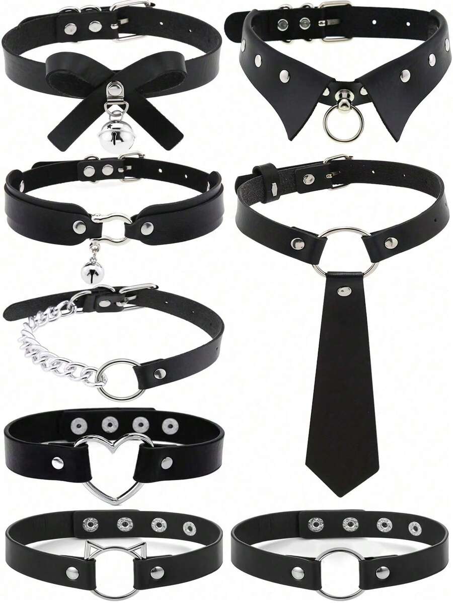 1 件朋克风格哥特式摇滚铃铛和蝴蝶结项链颈链，适合女性日常佩戴、节日派对和创意生日/情人节礼物情人节、妈妈、母亲、母亲节、礼物 - 黑色 - 查看 1