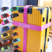 Personalised Cross Luggage Strap Suitcase Luggage Belt With Your Name / Text - Burnt Orange - View 4