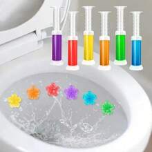 10pcs Assorted Color Toilet Aromatic Therapy Gel, Floral Toilet Fragrance Cleaner & Deodorizer, Long Lasting Solid - Random Color - View 1