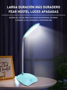 1 Pieza Lámpara Led De Escritorio Ajustable Recargable Por Usb , Para Lectura - Azul - Ver 7