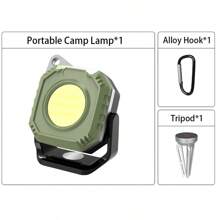 1pc High Bright LED Mini Camping Light Rechargeable 5 Modes Flashlight With Strong Magnet Hook Outdoor Waterproof Emergency Lantern - White Light - View 11