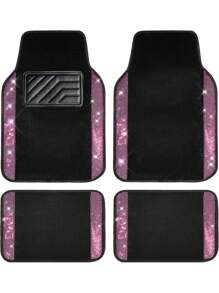 Bling Diamond Car Floor Mats Full Set, Shining Rhinestone Carpet Sparkly Glitter Crystal With Anti-Slip PVC Heel Pad Waterproof Universal Fit Automotive SUV,Sedan,Van,Cute Girl Women With Anti-Slip Pad,4pcs Pink/Withe/Black/Blue - Multicolor - View 15