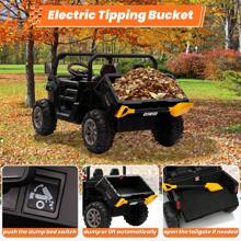 Joyracer 24V Ride On Toys UTV With Remote Control, 2 Seater Ride On Dump Truck, 2x200W Electric Powered 4-Wheeler Toys With Trailer & Shovel, MP3/Bluetooth Music, Big Kids