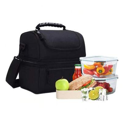 Almacenamiento y organización de la cocina Bolsas de almuerzo aisladas Quanna Luncheras Escolares Bolsa De Almuerzo Resistente Al Agua Fiambrera De Hombro Con Aislamiento Gran Capacidad De 14l Mantener Frío/caliente