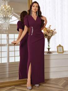 Formal Evening Gown Dress (Heavy Embroidery), Party Dress, Wedding Guest Dress Spring Elegant - Hot Pink - View 5