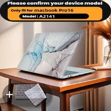 有 4 种大理石图案可供选择，并配有键盘保护膜。它与 MacBook Air Pro 保护套、13/14/15/16 英寸电脑保护套兼容，并配有键盘保护膜，A1370、A1534、A1502、A1707、A2337、A1932、A2179、A2338、A1706、A1708、A2681 塑料硬壳笔记本电脑保护套，黑色、蓝色大理石图案 A2485 A2442、A1466 A1369