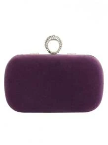 手工水钻装饰 U 型晚装包、手拿包，适合派对、婚礼、礼服