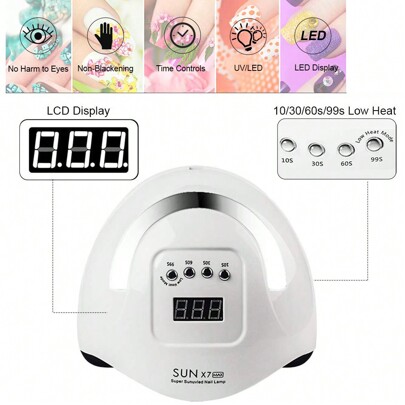 LIMEGIRL مصباح أظافر LED 57 سريع الأشعة فوق البنفسجية، مناسب لطلاء أظافر الجل، ضوء علاج احترافي، 4 إعدادات مؤقت مع استشعار تلقائي، للأظافر اليدوية والقدمية، ضروري لعناية الأظافر المنزلية والصالون، أداة العناية بالأظافر