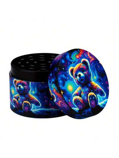 BROS 1pc, Creative Pattern Grinder, 4-Layer Portable Metal Grinder, Mini Grinding Tool, Manual Grinding Machine, Household Accessories, Durable Multi-Purpose Grinder, Valentine's Day Gift, New Year's Gift