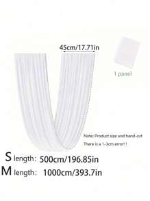 1入組半透明紗質婚禮背景布，透明網狀窗簾，17.7英寸婚禮拱門掛飾，透明婚紗背景，天花板掛飾，適用於嬰兒派對、男孩或女孩生日派對、婚禮、家居裝飾，適用於場合接待天花板裝飾，場景DIY道具 - 白色 - 查看 3