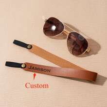 Personalized Strap For Sunglasses, Custom Name Sunglass Strap, Sunglass Retainer, PU Leather Eyewear Retainer, Groomsman Gift, Dad Gifts