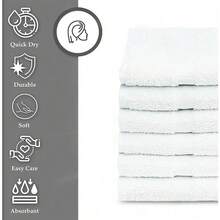 36 Pack White Hotel Bath Towels Bulk 20x40 Inches - Cotton Blend Economy Cheap Bath Towels For Commercial Uses, Gym, Salon, Spa & Hair - Lightweight Bath Towels Quick Drying (36 White) - 60 Pack - View 9