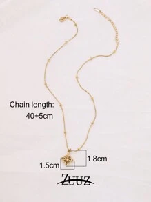 1 Pc Vintage Stainless Steel Geometric Celtic Knot Charm Necklace For Women For Daily Decoration Jewelry Gifts