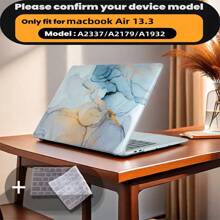 有 4 种大理石图案可供选择，并配有键盘保护膜。它与 MacBook Air Pro 保护套、13/14/15/16 英寸电脑保护套兼容，并配有键盘保护膜，A1370、A1534、A1502、A1707、A2337、A1932、A2179、A2338、A1706、A1708、A2681 塑料硬壳笔记本电脑保护套，黑色、蓝色大理石图案 A2485 A2442、A1466 A1369