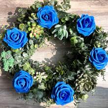 10/30/50/100 buah Mawar Palsu Busa Warna Gading dengan Tangkai, Cocok untuk Buket Pernikahan DIY, Hiasan Meja Pesta Pengantin, Dekorasi Meja Pesta, Hari Valentine dan Hari Ibu (Tidak Termasuk Kotak Kertas) - Royal Blue - View 7