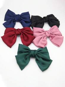 1pc Latest Fashion White Bow Spring Hair Clips Elegant Hair Accessories Joker Hair Clips In Daily Life Cute Halloween Valentine's Day - White - View 5