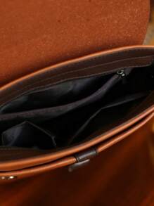 BOSHIJIE 1 件新款男士 PU 皮包，韩版户外休闲商务斜挎包男士包男士礼物圣诞礼物男士侧包男士斜挎包斜挎包旅行必备品爸爸礼物男朋友礼物男士包冬季复古包复古度假手提包流浪包挎包情人节假期必备露营贴纸夏季返校 - 彩色 - 查看 9