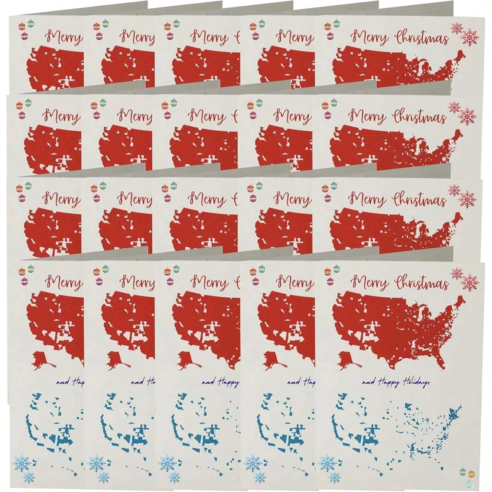 20PCS 2024 Merry Christmas America Card, 2024 Presidential Election Map