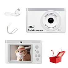 Upgrade Digital Camera, 1080P Digital Point And Shoot Camera With 8X Zoom,50MP Front Rear Dual Cameras Vlogging Camera ,Students Campus Selfie Camera - Multicolor - View 1