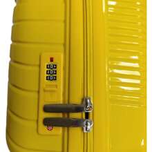 Set di valigie in materiale Polipropilene (PP) resistente, disponibile in vari colori, con bagaglio a mano, da facchino e valigie di dimensioni piccola, media e grande, pannelli flessibili e resistenti agli urti, dimensioni come descritto - Giallo S+M+L - Visualizzare 3