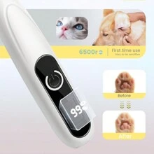 1 套 2 件装宠物电动剪毛器带 LED 显示屏可充电，低噪音宠物电动修剪器美容套装适用于狗和猫，专业宠物美容剪电动毛发剪套装