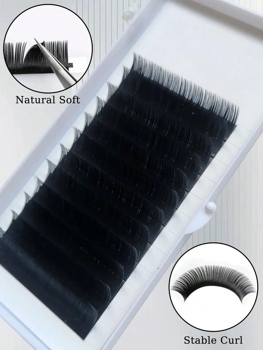 AILAISHI 12 rangées Faux cils individuels classiques 12 mm CCurl 1 boîte. Extensions de cils