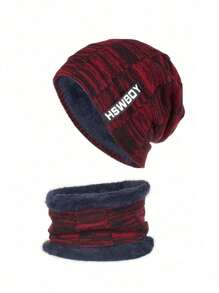 3pcs/Set Unisex Knitted Hat, Balaclava, Neckwarmer And Gloves Set, Autumn/Winter Windproof Warm Accessories