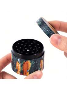 BROS 1 pieza, Molinillo de patrón creativo, Molinillo de metal de 4 capas, Herramienta de molienda mini, Dispositivo de molienda manual, Accesorios para el hogar, Molinillo multifuncional duradero, Regalo del Día de San Valentín, Regalo de Año Nuevo - Multicolor - Ver 5