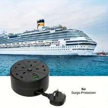 New Multifunctional Power Board/Power Socket/Strip Plug, Equipped With 4 Power Sockets, Paired With (2 USB-A) (1 TYPE-C), 2-Meter Power Cord/Automatic Short Circuit Protection Function/Suitable For Home, Office, Kitchen, Garage, Outdoor Use. - UK Plug(220-240V) - View 7