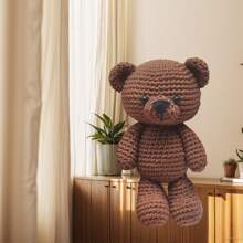 Set de Ganchillo para principiantes de Oso de Navidad DIY, Kit de animales de peluche Amigurumi - Regalo de Kit de iniciación al Ganchillo Conjunto completo de aprendizaje de ganchillo todo en uno - Marrón - Ver 4