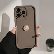 GUCADI 1pc Dopamine Color Smile Face Pattern Soft Full Wrap 3D Smiling Face Sticker, Creative Design Compatible With Apple IPhone 16/15/14/13/12/11 Series Phone Cases - Multicolor - View 6