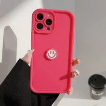 GUCADI 1pc Dopamine Color Smile Face Pattern Soft Full Wrap 3D Smiling Face Sticker, Creative Design Compatible With Apple IPhone 16/15/14/13/12/11 Series Phone Cases - Multicolor - View 7