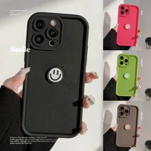 GUCADI 1pc Dopamine Color Smile Face Pattern Soft Full Wrap 3D Smiling Face Sticker, Creative Design Compatible With Apple IPhone 16/15/14/13/12/11 Series Phone Cases - Multicolor - View 2