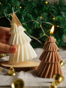 1 件折纸条纹圣诞树蜡烛硅胶模具 DIY 手工圣诞装饰 UV 环氧树脂饰品制作注塑模具 - 白色 - 查看 8