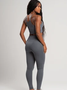 Women Sports Leggings - 灰色 - 查看 5