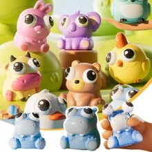 1 pieza Juguete estrés apretable con ojos saltones y divertidos, juguete portátil de animales de dibujos animados con ojos 3D saltando, regalo novedoso para niños y adultos - Multicolor - Ver 6