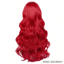 Beauty Red Mermaid Wigs ,28INCH,Curly Long Hair Daily Wig Heat Resistant Synthetic Fiber For Halloween For Cosplay For Christmas