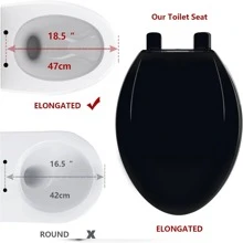 Fulvari 19 Inch Soft Close Plastic Toilet Seat Elongated,Easy Install And Clean,Never Loosens