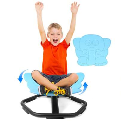 TERRAMUS Carousel Children's Swivel Chair, Balance Swivel Stool Trains Physical Coordination And Balance, 360° Rotating Seat Play Equipment, Sensory Toy For Boys And Girls
