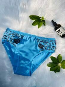 12 Pcs/Set Mid Waist Pure Cotton Print Panties Women Body Slimming Underwear Breathable Girls Briefs Sexy Comfort Ladies Lingerie(6 Color Random Delivery) - 彩色 - 查看 7