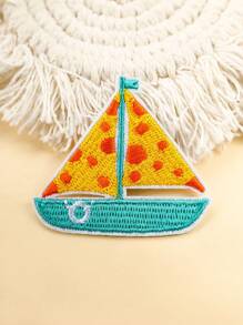 27pcs Random Boat, Anchor Pattern Cartoon Style Embroidered Sew On Patches For DIY, Applicable To Clothes, Shoes, Hats, Bags, Etc.