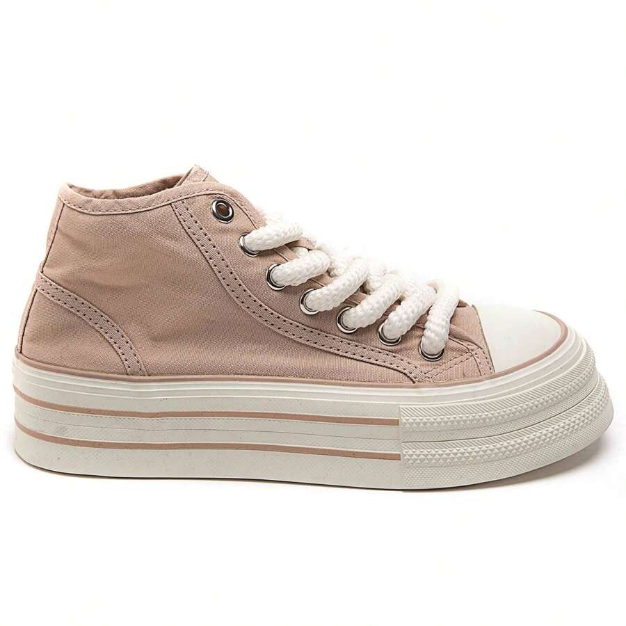 Women Solid Color Splice Casual Sneakers For Daily Wear - Pink - View 1