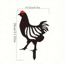 1 szt. 30 cm długi czarny żelazny palik ogrodowy kogut i kura, metalowa dekoracja podwórka na Halloween, Boże Narodzenie, ogród, doniczka, dekoracja domu