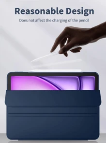 Tablet Protective Case Compatible With Samsung Galaxy Tablets/IPad/Redmi Pad SE/ Pad, Anti-Drop Protection, Ultra-Thin, Smart Stand, Auto Wake/Sleep Function; Tablet Case Compatible With Apple IPad Mini 4/5/6 (9.7/10.2/10.5 Inch), Air 4/5/6 (10th Gen, 10.9 Inch), Pro 11 Inch, Air 11 (M2), Air 13 And Pro 11 (M4) - Navy Blue - View 3