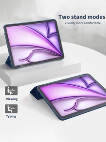 Tablet Protective Case Compatible With Samsung Galaxy Tablets/IPad/Redmi Pad SE/ Pad, Anti-Drop Protection, Ultra-Thin, Smart Stand, Auto Wake/Sleep Function; Tablet Case Compatible With Apple IPad Mini 4/5/6 (9.7/10.2/10.5 Inch), Air 4/5/6 (10th Gen, 10.9 Inch), Pro 11 Inch, Air 11 (M2), Air 13 And Pro 11 (M4) - Navy Blue - View 2