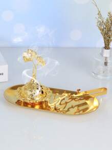 1套手持金色香爐,適用於阿拉伯節日,帶有金屬夾/托盤的小型香爐 - 金色 - 查看 13