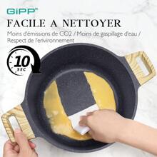 GiPP GiPP Lot de 21 casseroles et poêles avec revêtement antiadhésif en granit, sans PFOA/PFOS, poêle/wok/poêle à griller/poêle à omelette/marmite/faitout, set de casseroles pour gaz à induction, gris