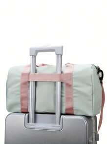 1 Piece Customize Your Name Logo With Random Color Chenille Letters On Duffel Bag For Women – Casual Polyester Weekender Bag With Shoe Compartment, Personalized Gym Sports Travel Bag With Adjustable Strap Suitable For Travel, Gym & Sports Perfect Gift For Travelers & Fitness Enthusiasts