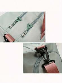 1 Piece Customize Your Name Logo With Random Color Chenille Letters On Duffel Bag For Women – Casual Polyester Weekender Bag With Shoe Compartment, Personalized Gym Sports Travel Bag With Adjustable Strap Suitable For Travel, Gym & Sports Perfect Gift For Travelers & Fitness Enthusiasts