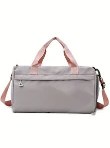 1 Piece Customize Your Name Logo With Random Color Chenille Letters On Duffel Bag For Women – Casual Polyester Weekender Bag With Shoe Compartment, Personalized Gym Sports Travel Bag With Adjustable Strap Suitable For Travel, Gym & Sports Perfect Gift For Travelers & Fitness Enthusiasts